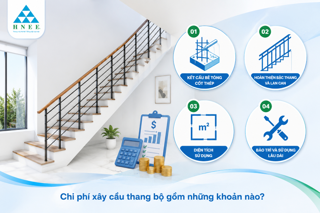 Chi phí xây cầu thang bộ gồm những khoản nào