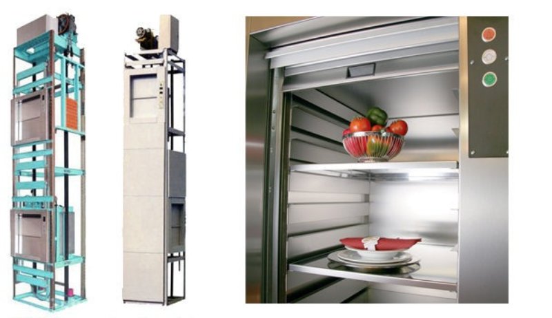 kích thước thang tời thực phẩm