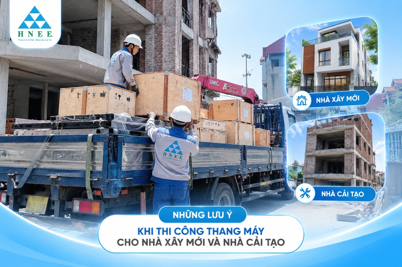 Những lưu ý khi thi công thang máy cho nhà xây mới và nhà cải tạo