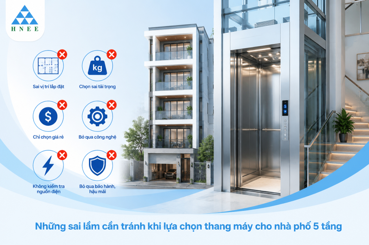 Những sai lầm cần tránh khi lựa chọn thang máy cho nhà phố 5 tầng