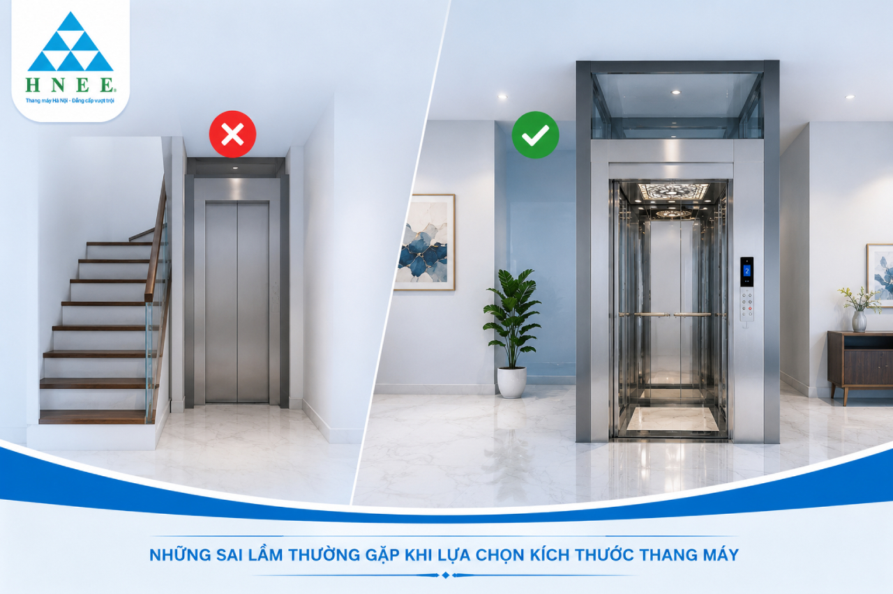 Những sai lầm thường gặp khi lựa chọn kích thước thang máy