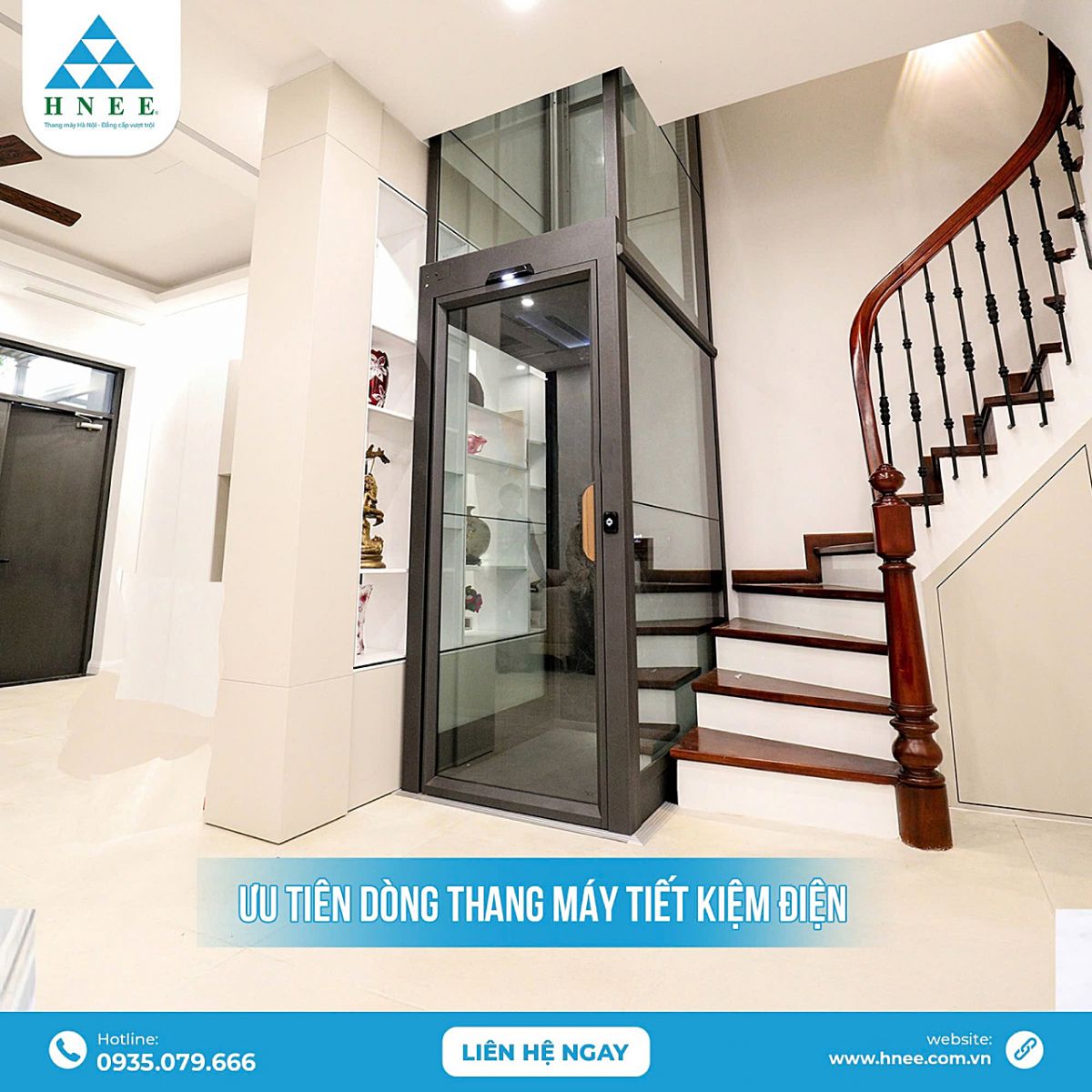 HNEE thi công lắp đặt thang máy gia đình chất lượng chuyên nghiệp