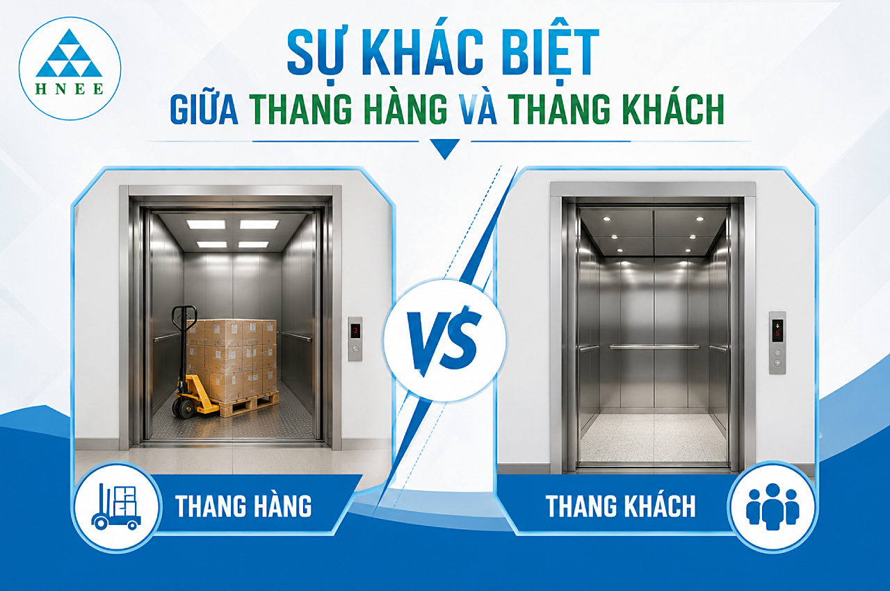 sự khác biệt giữa thang hàng và thang khách