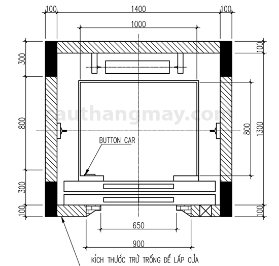 Bản vẽ kích thước thang máy mini