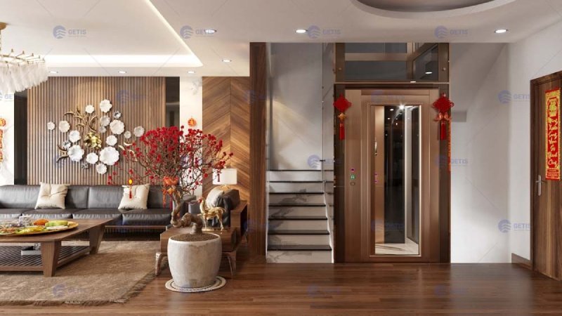 thang máy phong cách hiện đại