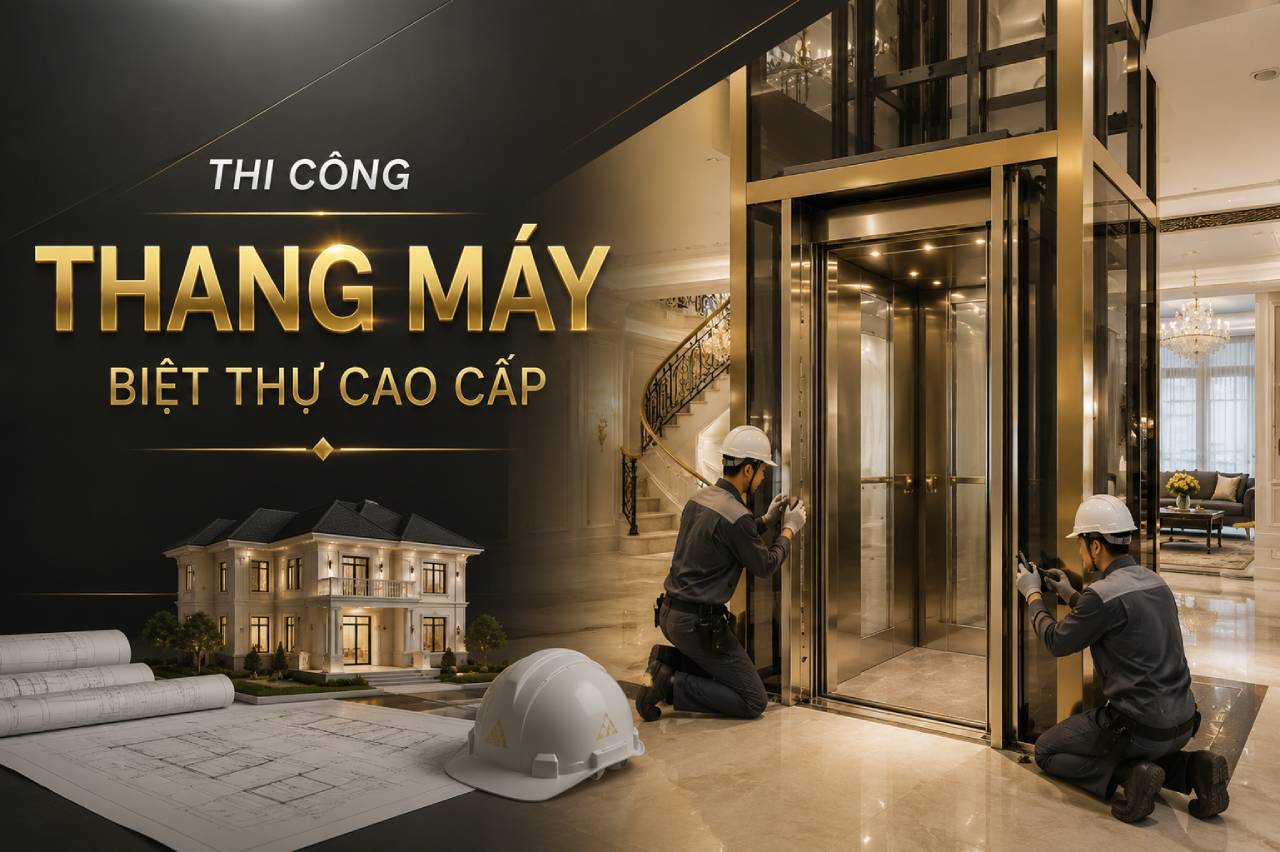 HNEE - Đơn vị thi công thang máy biệt thự cao cấp đẹp, sang trọng và an toàn