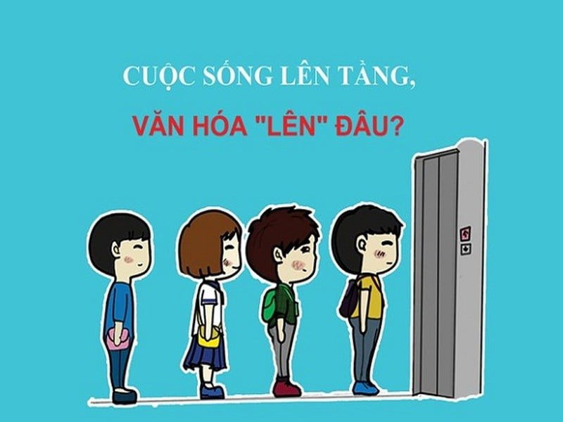 văn hóa khi đi thang máy