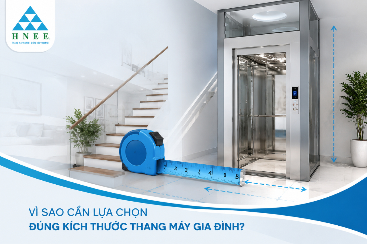 Vì sao cần lựa chọn đúng kích thước thang máy gia đình