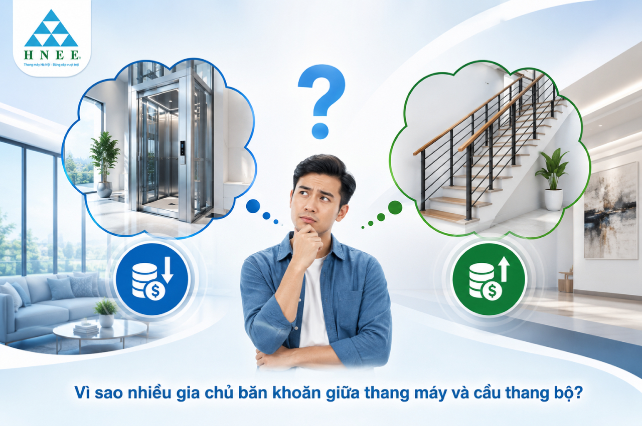 Vì sao nhiều gia chủ băn khoăn giữa thang máy và cầu thang bộ