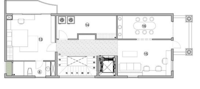 Vị trí đặt thang máy trong nhà ống