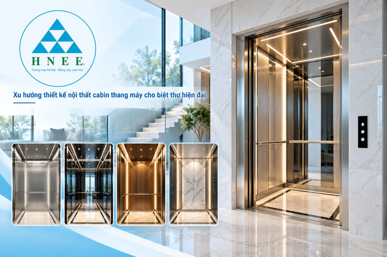 Xu hướng thiết kế nội thất cabin thang máy cho biệt thự hiện đại