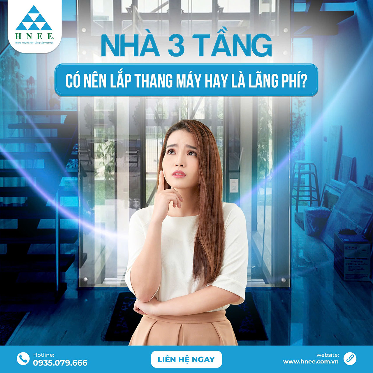 NHÀ 3 TẦNG - CÓ NÊN LẮP THANG MÁY HAY LÀ LÃNG PHÍ?