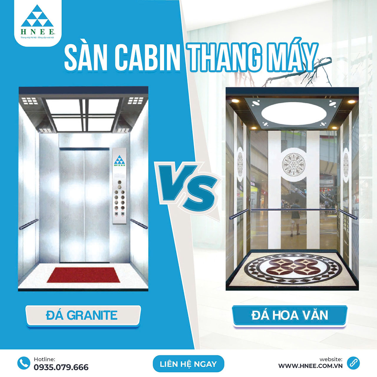 SÀN CABIN THANG MÁY - CHỌN ĐÁ GRANITE HAY ĐÁ HOA VĂN?
